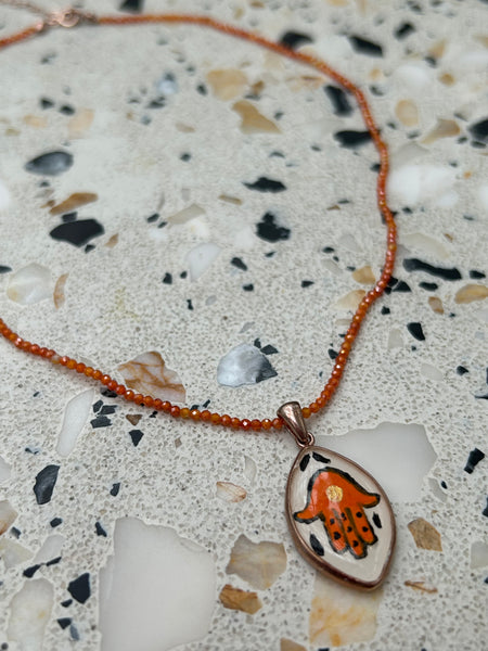 Doğal Taş Hamsa Kolye