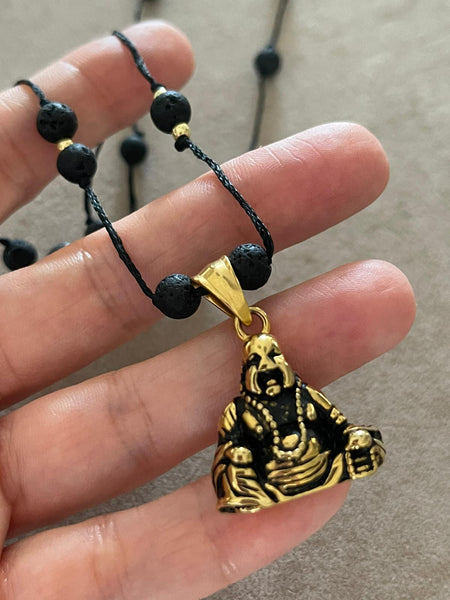 Gold Black Buddha Kolye
