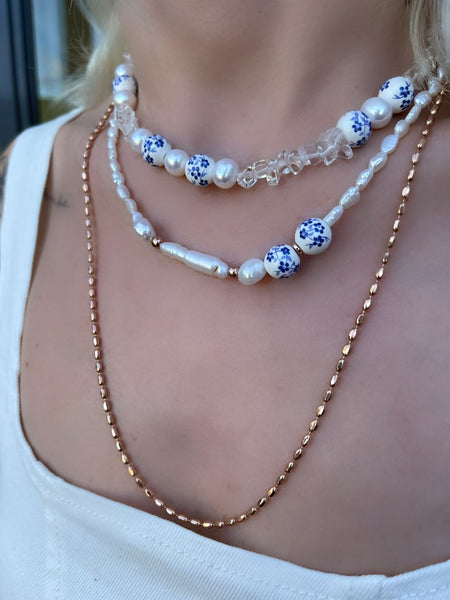 Crystal Bleu Blanc Kolye