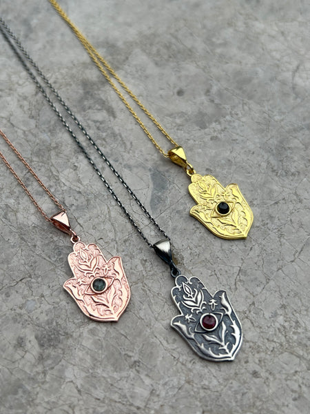 Turmalin Hamsa Kolye