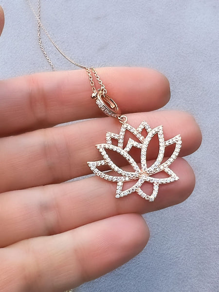 Taşlı Lotus Kolye