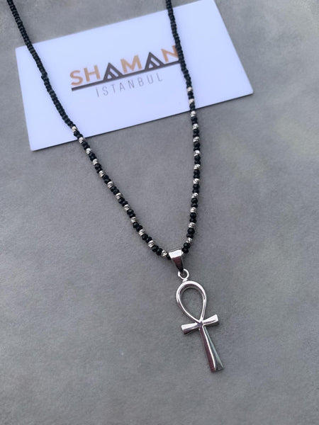 Hematit Ankh Kolye