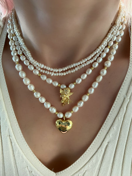 Pearly Bubble Heart Kolye