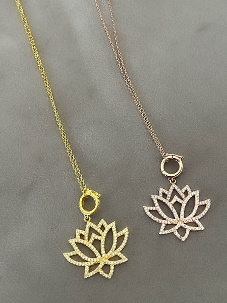Taşlı Lotus Kolye