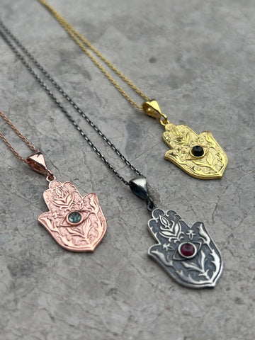 Turmalin Hamsa Kolye
