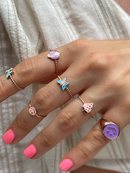 Mineli Macaron Yüzük