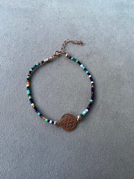 Boncuklu Yaşam Çiçeği Bileklik