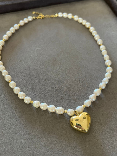 Pearly Bubble Heart Kolye