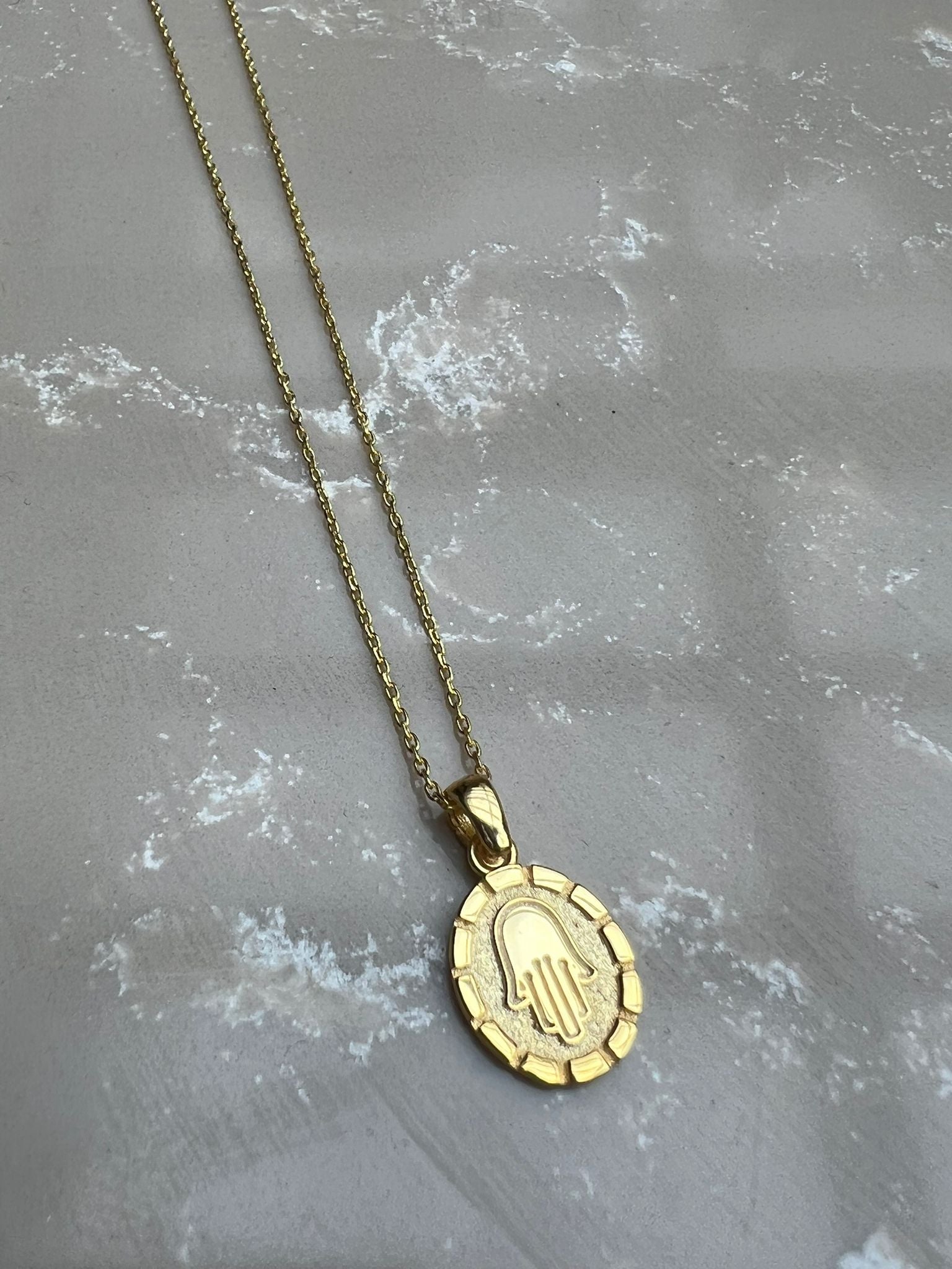 Mini Plaka Hamsa Kolye