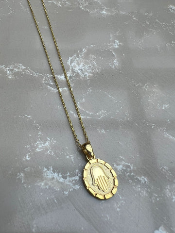 Mini Plaka Hamsa Kolye