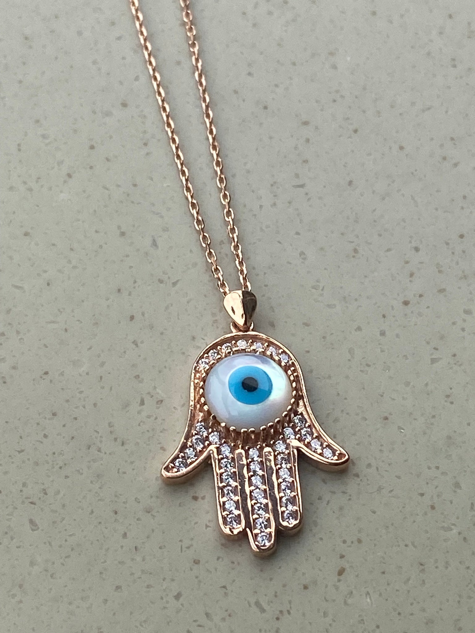 Sedefli Hamsa Kolye