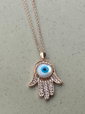 Sedefli Hamsa Kolye