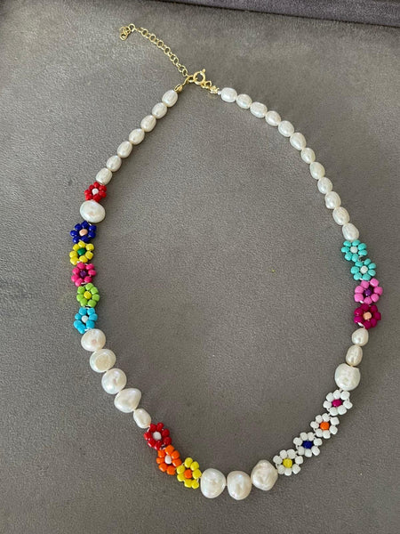 Ibiza Floral Pearl Kolye