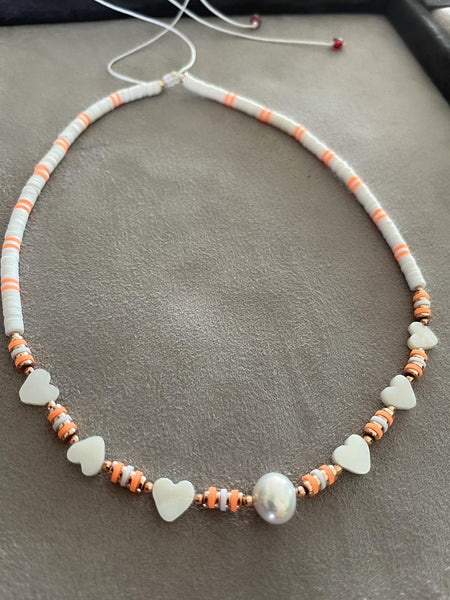 Ibiza Pearly Hearts Kolye