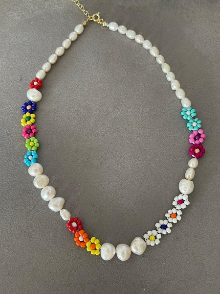 Ibiza Floral Pearl Kolye
