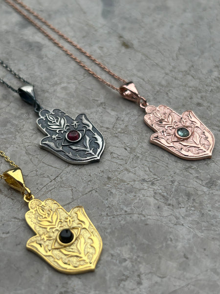 Turmalin Hamsa Kolye