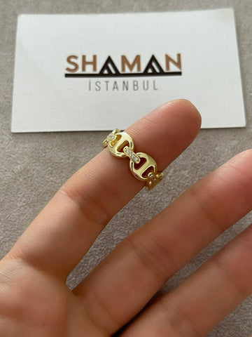 Button Chain Yüzük